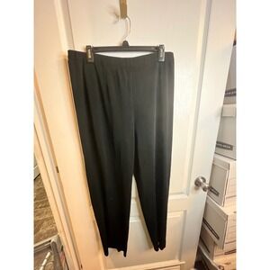 MNG WANG Black Elastic Waist Straight Leg Pants Women's Size XL